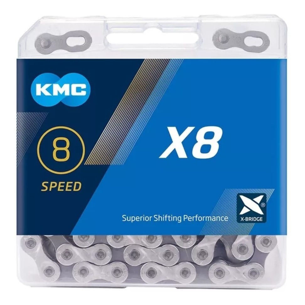 Cadena KMC X8 6/7/8 velocidades plata y gris