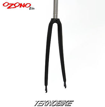 Horquilla rígida de ruta Ozono 1 1/8" con hilo aluminio negra
