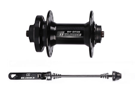Maza delantera Blooke para disco 100 x 9 mm, 32 rayos, negra