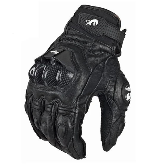 Guantes de moto de cuero Supertech negros talla L