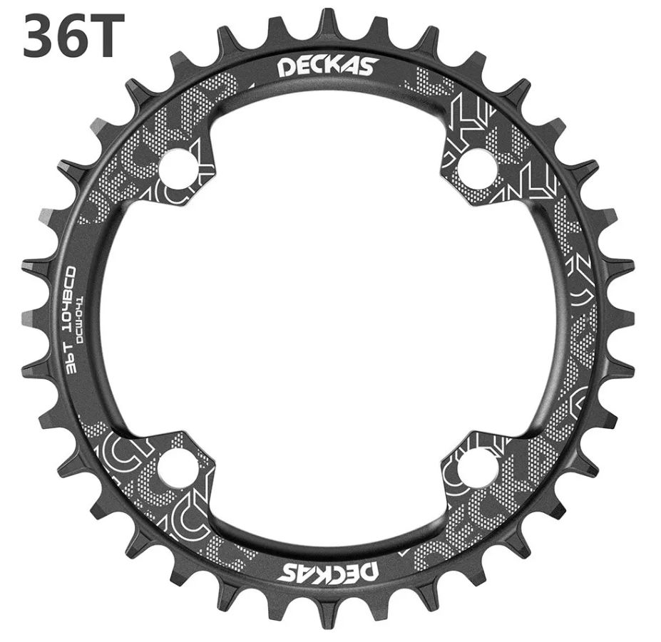 Corona monoplato Deckas 36T 104 BCD narrow-wide negra