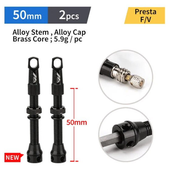 Válvula tubeless Mana francesa 50 mm