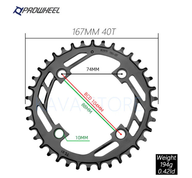 Corona Prowheel 40T 104 BCD acero
