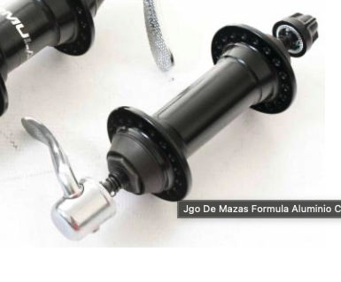 Maza delantera Formula 100 x 9 mm, 36 rayos, negra