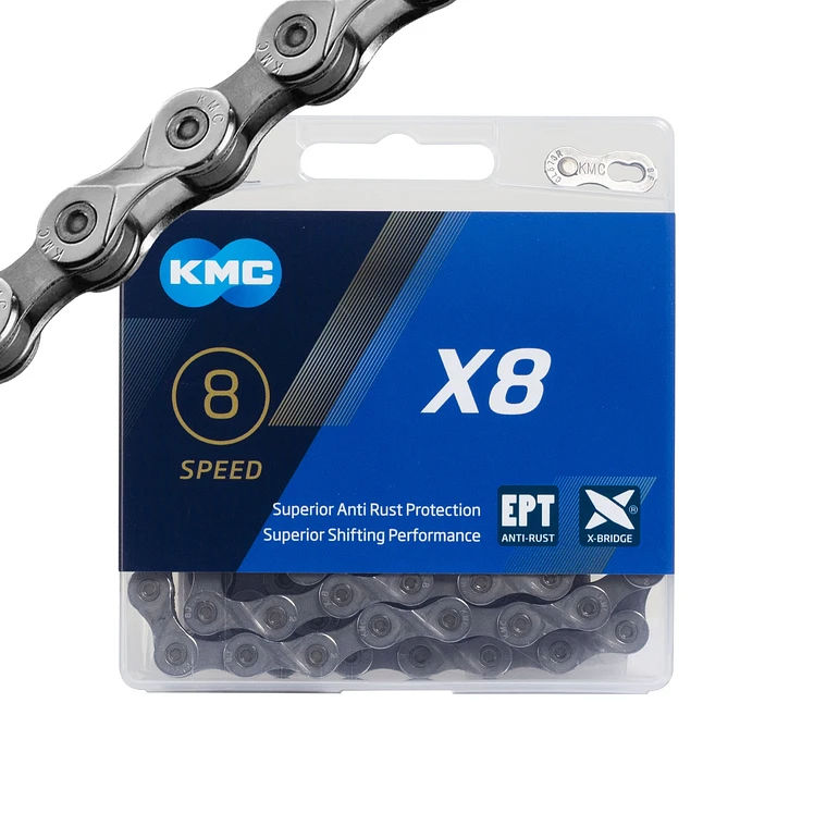 Cadena KMC X8 8 velocidades plata